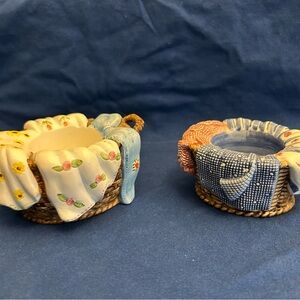 Yankee Candle Laundry Basket Tea Lite Holders. Great laundry room decor!